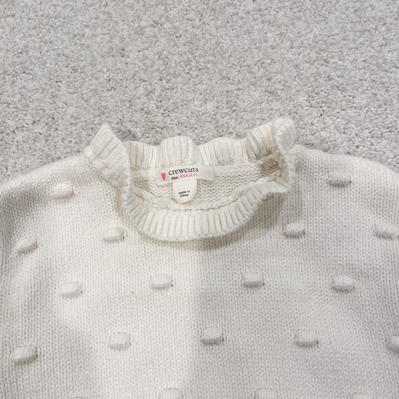Girls 2T Bundle Cream Crewcuts Sweater with Pom Poms & White Baroni Firenze Polo - Picture 6 of 11